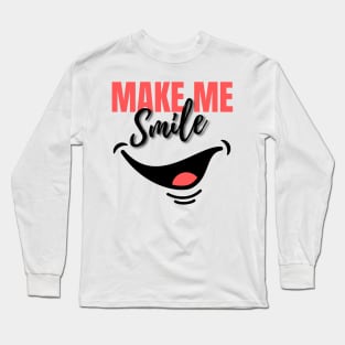 Red And Black Simple Make Me Smile Long Sleeve T-Shirt